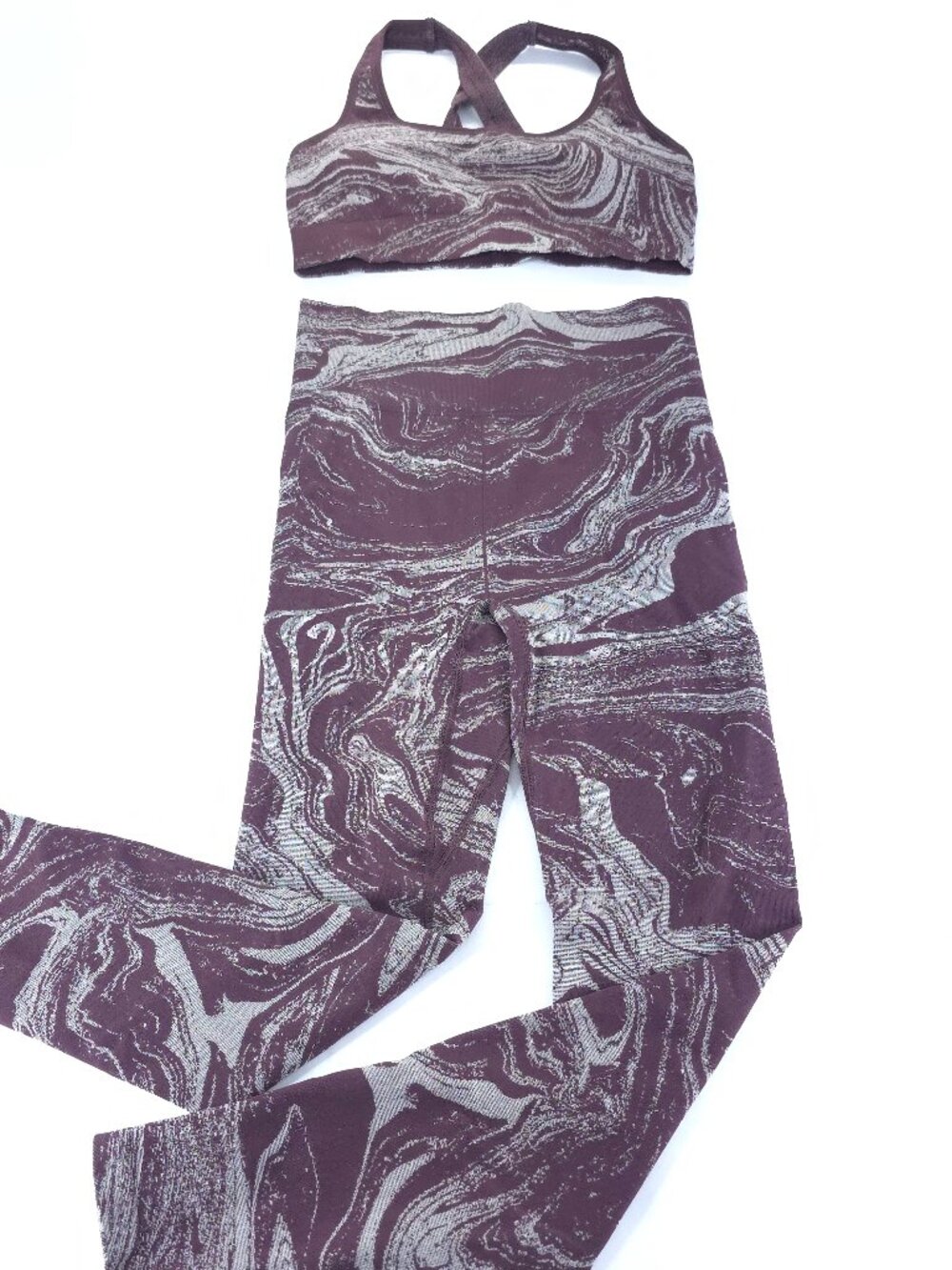 Athleta Womens Aurora Shine Seamless Cropped Tank and Leggings M